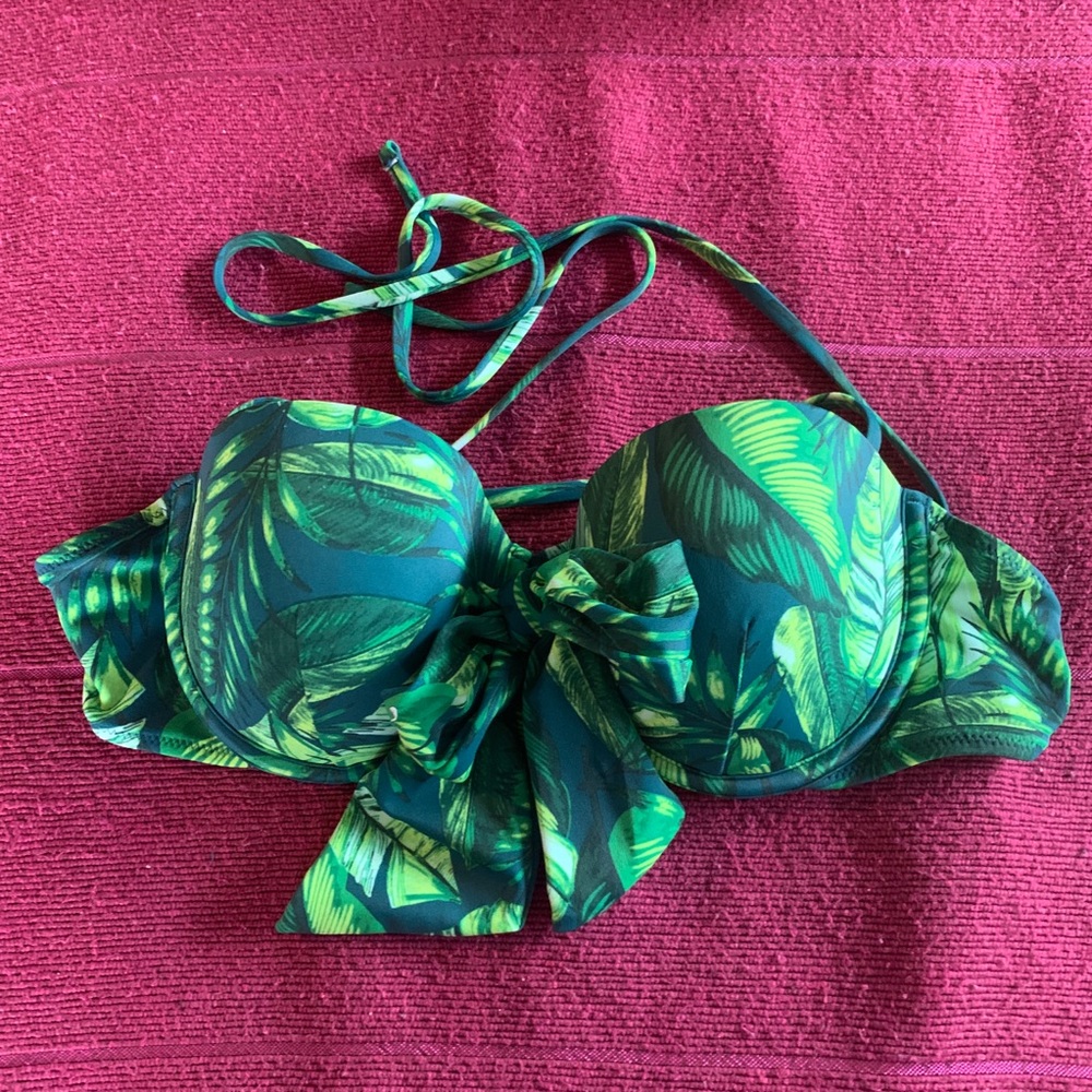 Shade and Shore Green Palm bikini top